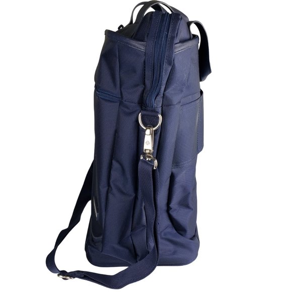 Samsonite Shoulder Carry On Under Seat Sturdy Nylon Tote Bag Navy Blue NWOT - Picture 4 of 9